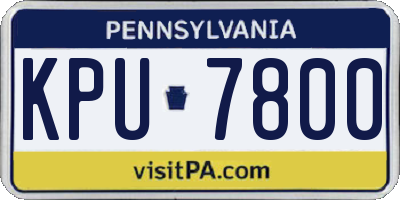 PA license plate KPU7800
