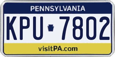 PA license plate KPU7802