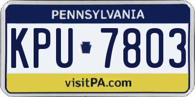 PA license plate KPU7803