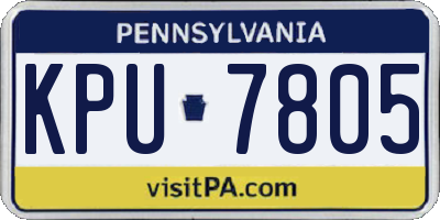PA license plate KPU7805