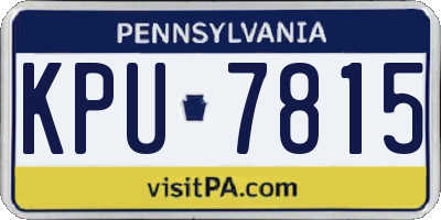 PA license plate KPU7815