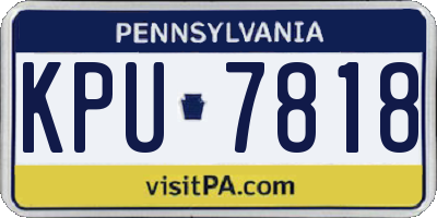 PA license plate KPU7818