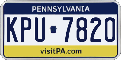 PA license plate KPU7820