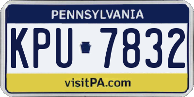 PA license plate KPU7832