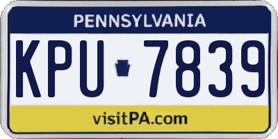 PA license plate KPU7839