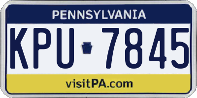 PA license plate KPU7845