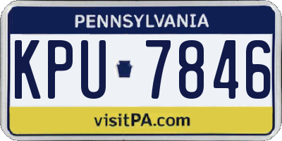 PA license plate KPU7846