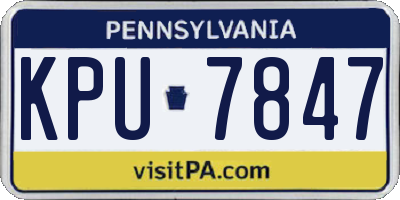 PA license plate KPU7847