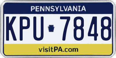 PA license plate KPU7848