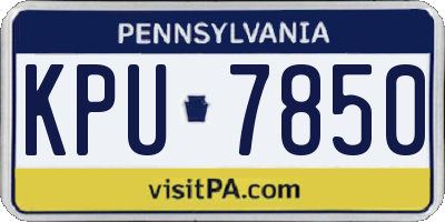 PA license plate KPU7850