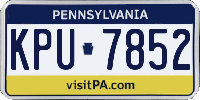 PA license plate KPU7852