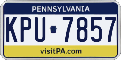 PA license plate KPU7857