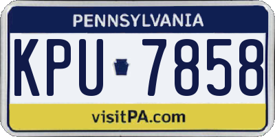 PA license plate KPU7858