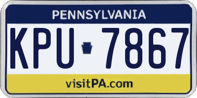 PA license plate KPU7867