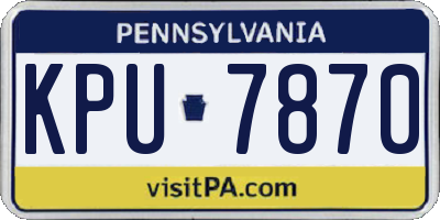 PA license plate KPU7870