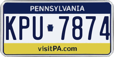 PA license plate KPU7874