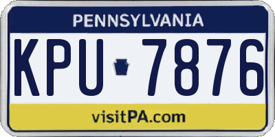 PA license plate KPU7876