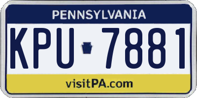 PA license plate KPU7881