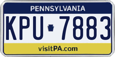 PA license plate KPU7883