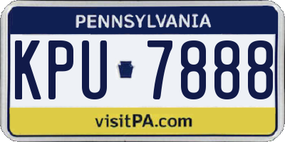 PA license plate KPU7888