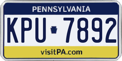 PA license plate KPU7892