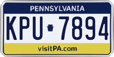 PA license plate KPU7894