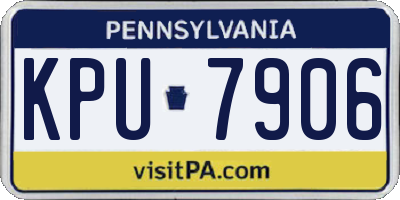 PA license plate KPU7906