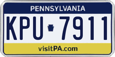 PA license plate KPU7911