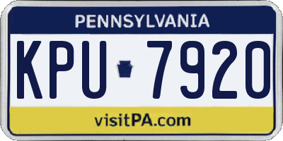 PA license plate KPU7920