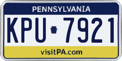 PA license plate KPU7921