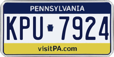 PA license plate KPU7924
