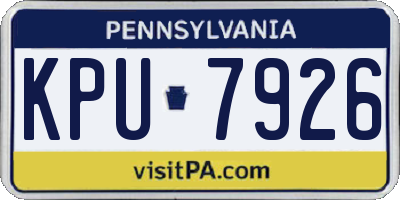 PA license plate KPU7926