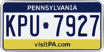 PA license plate KPU7927
