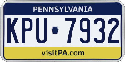PA license plate KPU7932