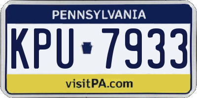 PA license plate KPU7933