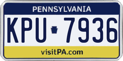 PA license plate KPU7936