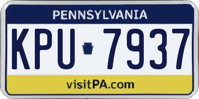 PA license plate KPU7937