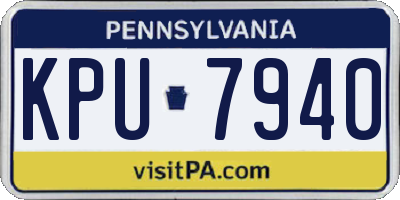 PA license plate KPU7940