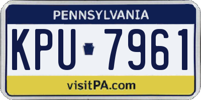 PA license plate KPU7961