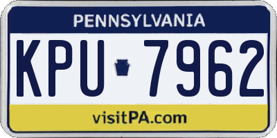 PA license plate KPU7962