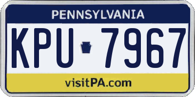 PA license plate KPU7967