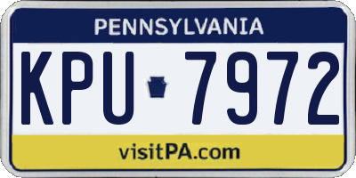PA license plate KPU7972