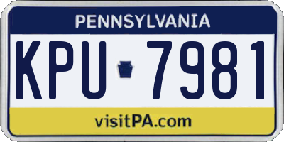 PA license plate KPU7981