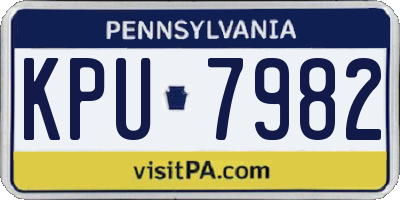 PA license plate KPU7982