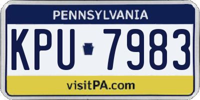PA license plate KPU7983