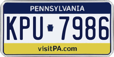 PA license plate KPU7986