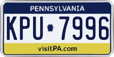 PA license plate KPU7996