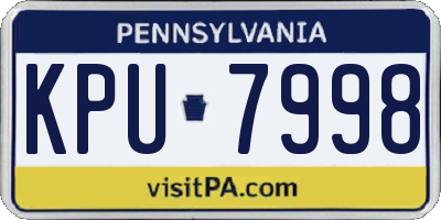 PA license plate KPU7998