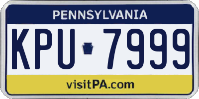 PA license plate KPU7999