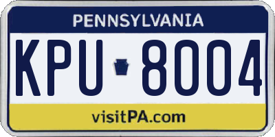 PA license plate KPU8004